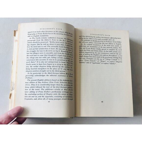 Vintage 1956 The Castle HC Book Kafka Das Schloss Translation Salter Knopf USA - Picture 9 of 16